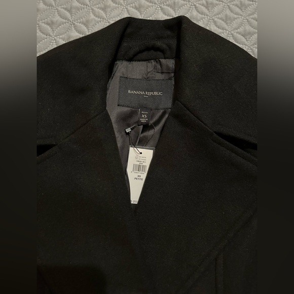 NWT Banana Republic Tie Waist Wrap Coat with Wood Hanger - Picture 9 of 13